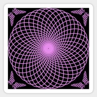 Pink orbital paths mandala Sticker